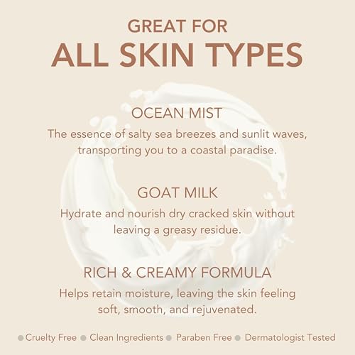 Ingredients label highlights goat milk benefits for balanced moisture