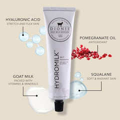 Dionis Hydromilk moisturizer application close-up demonstrates quick absorption