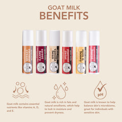 Closeup of Dionis Goat Milk Lip Balm stick highlighting creamy texture
