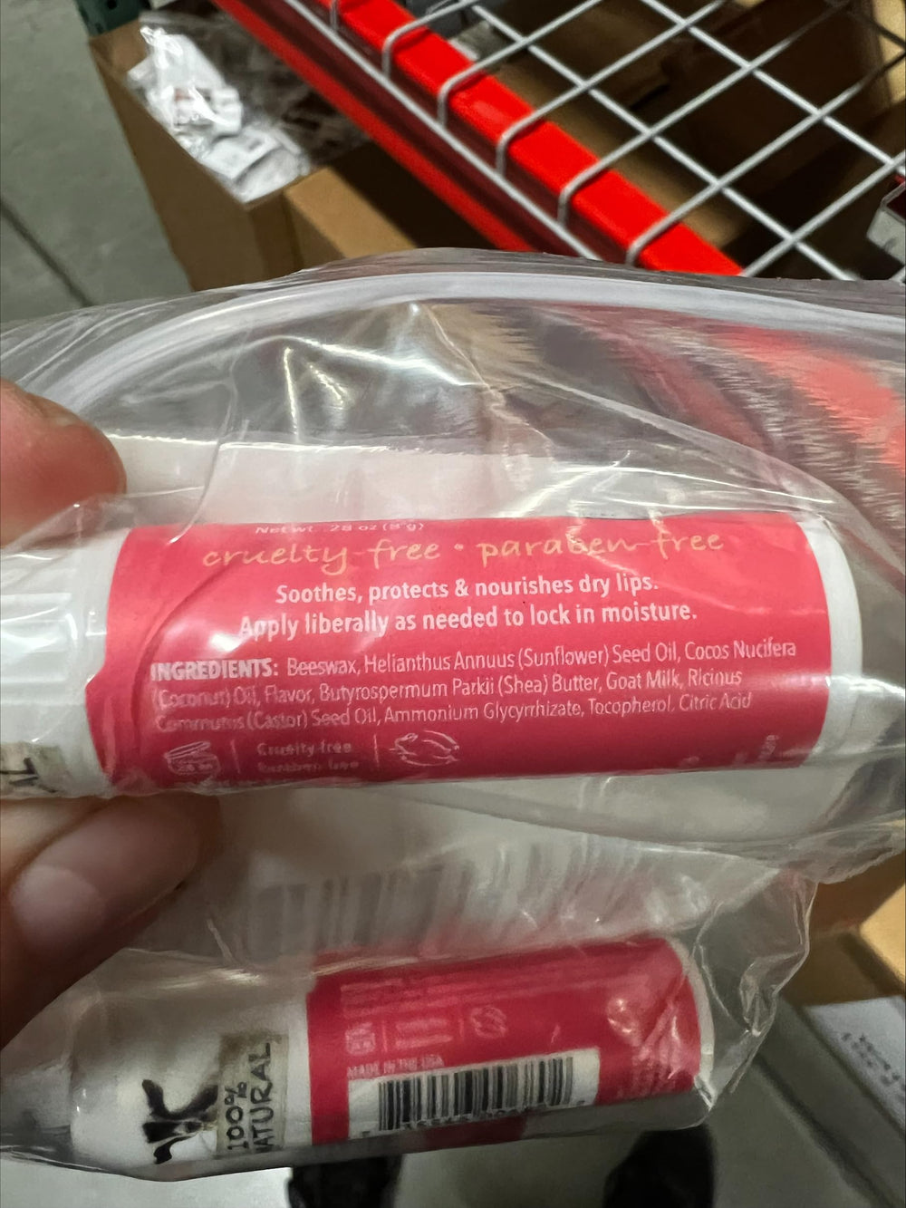 Dionis goat milk lip balms close-up on tubes for rich hydration