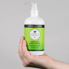 Dionis goat milk nutrients close-up emphasizing natural proteins and vitamins.