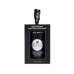 Dionis Goat Milk Sole Soother Balm front view shows compact 1oz packaging for on-the-go moisture