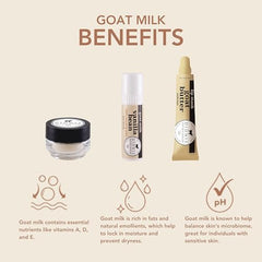 Dionis Goat Milk Vanilla Bean Lip Butter Mask jar shows rich hydration