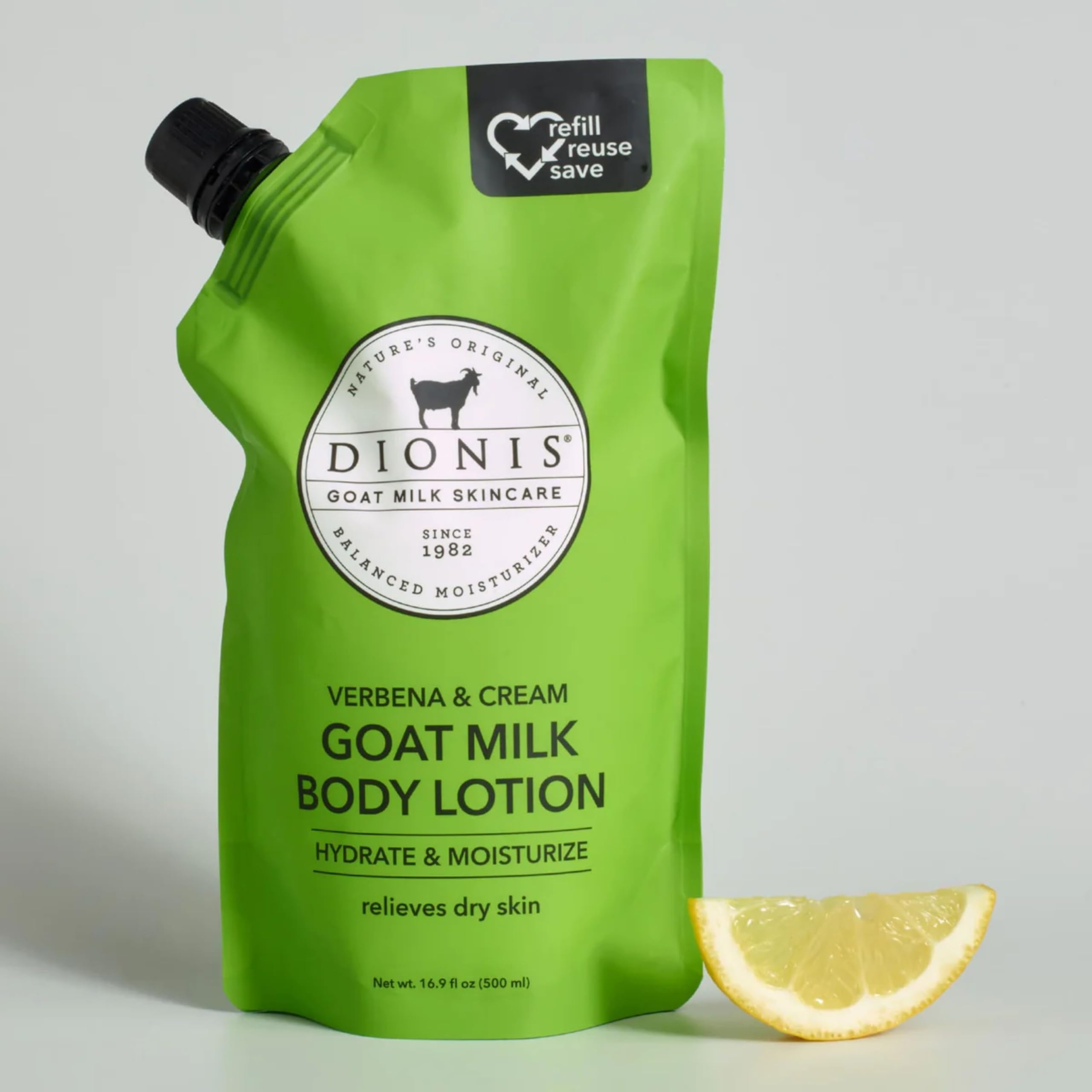 Goat milk vitamin-rich formula in Dionis lotion improves skin nourishment.