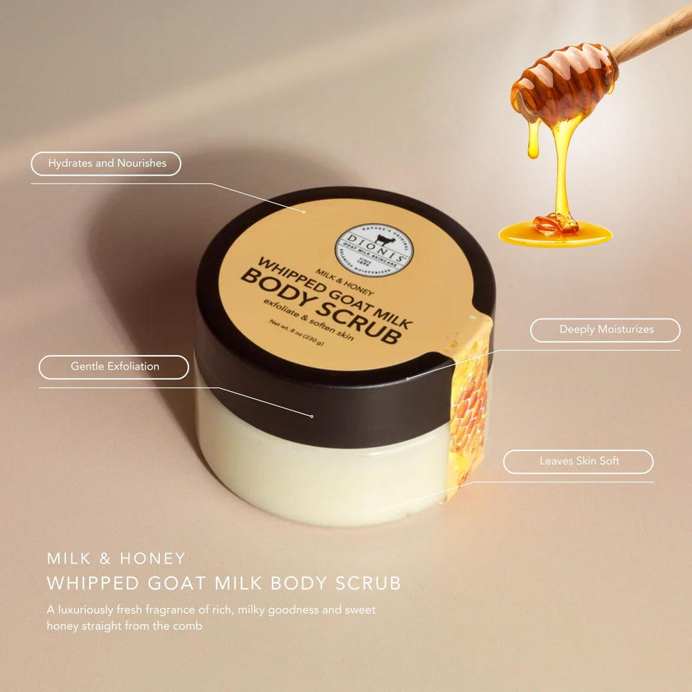 Creamy whipped scrub texture close-up showing gentle exfoliation