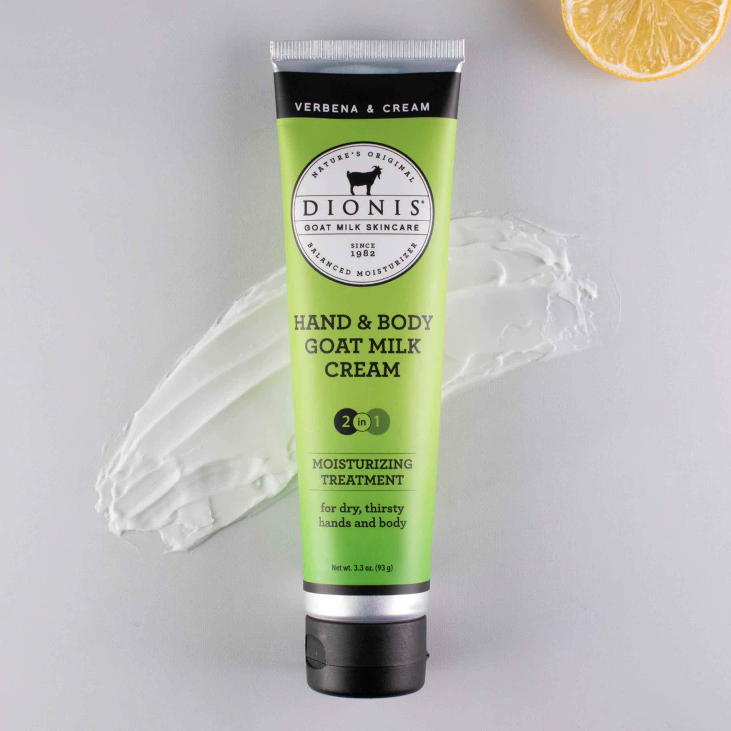 Dionis Hand & Body Cream being applied to hands for dry skin relief.