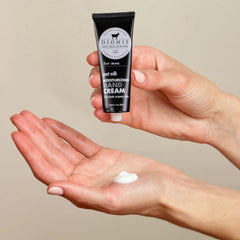 Dionis hand cream in pocket on-the-go for quick hydration.