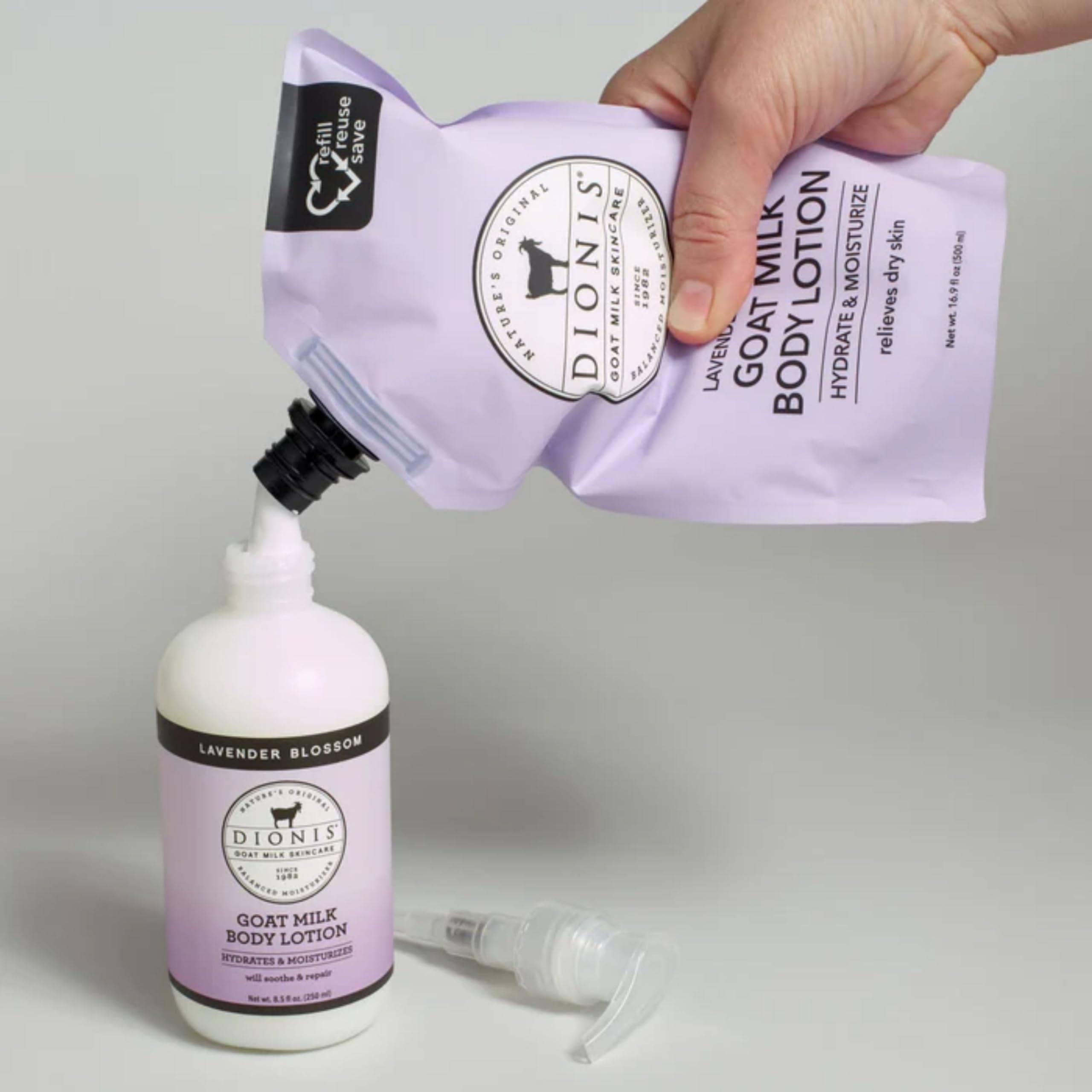 Dionis lotion with lavender blossom scent for soothing daily hydration