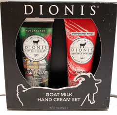 Dionis Nutcracker Peppermint Twist hand cream set, hydrates dry hands with refreshing scent.