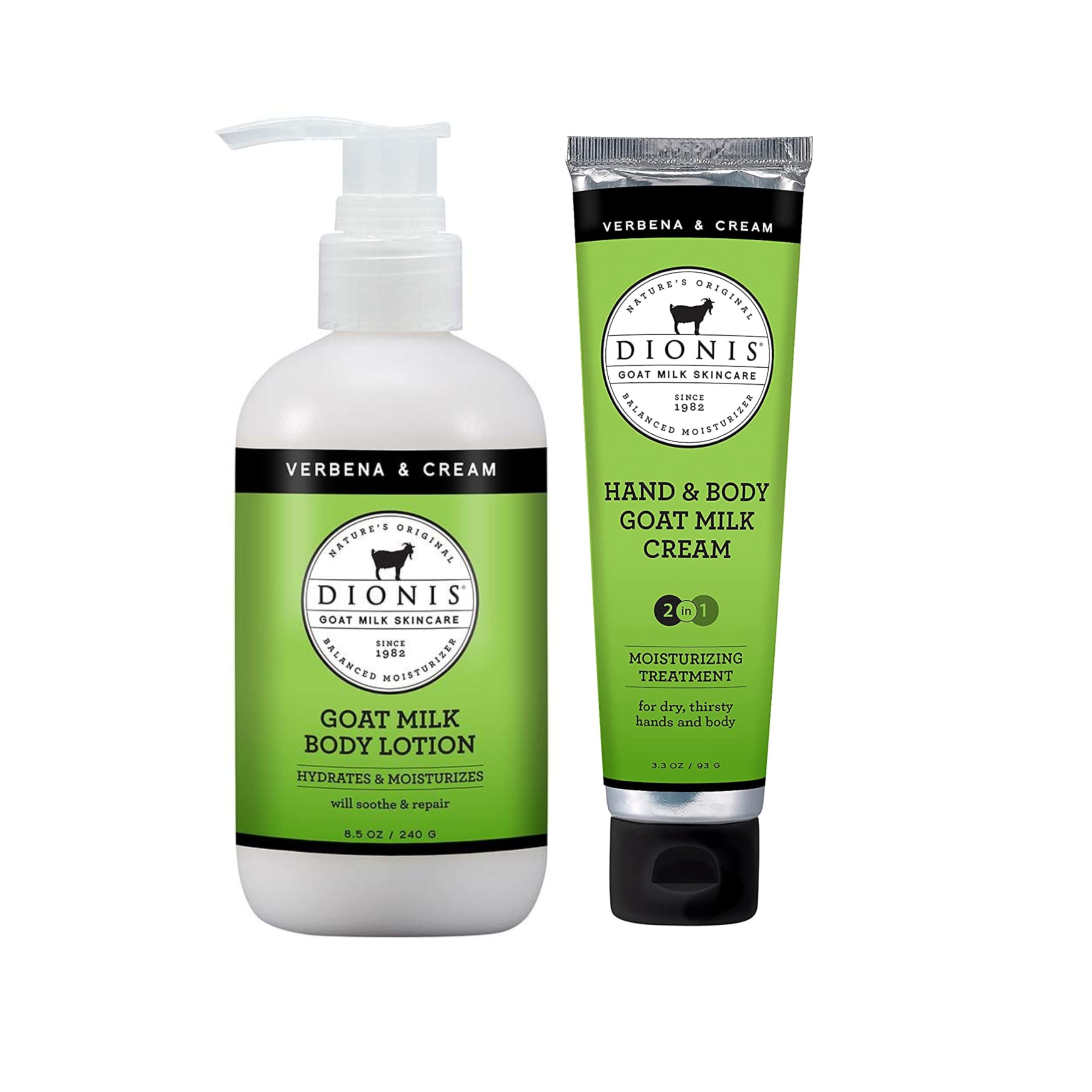 Dionis Verbena-Cream Lotion bottle promotes smooth, hydrated skin without greasy residue.