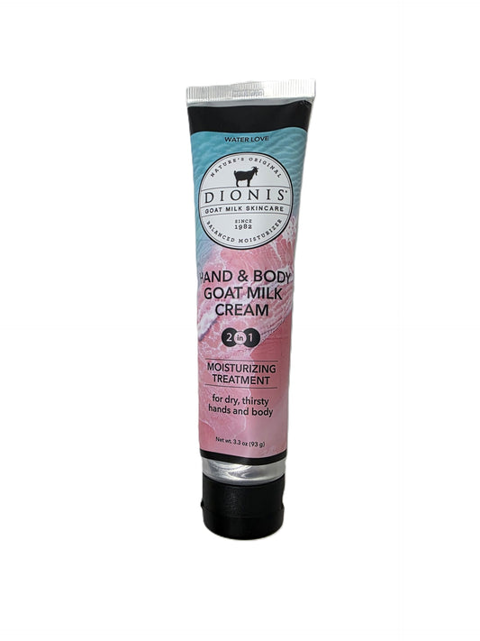 Dionis Water Love hand and body cream bottle with goat milk and fresh scent