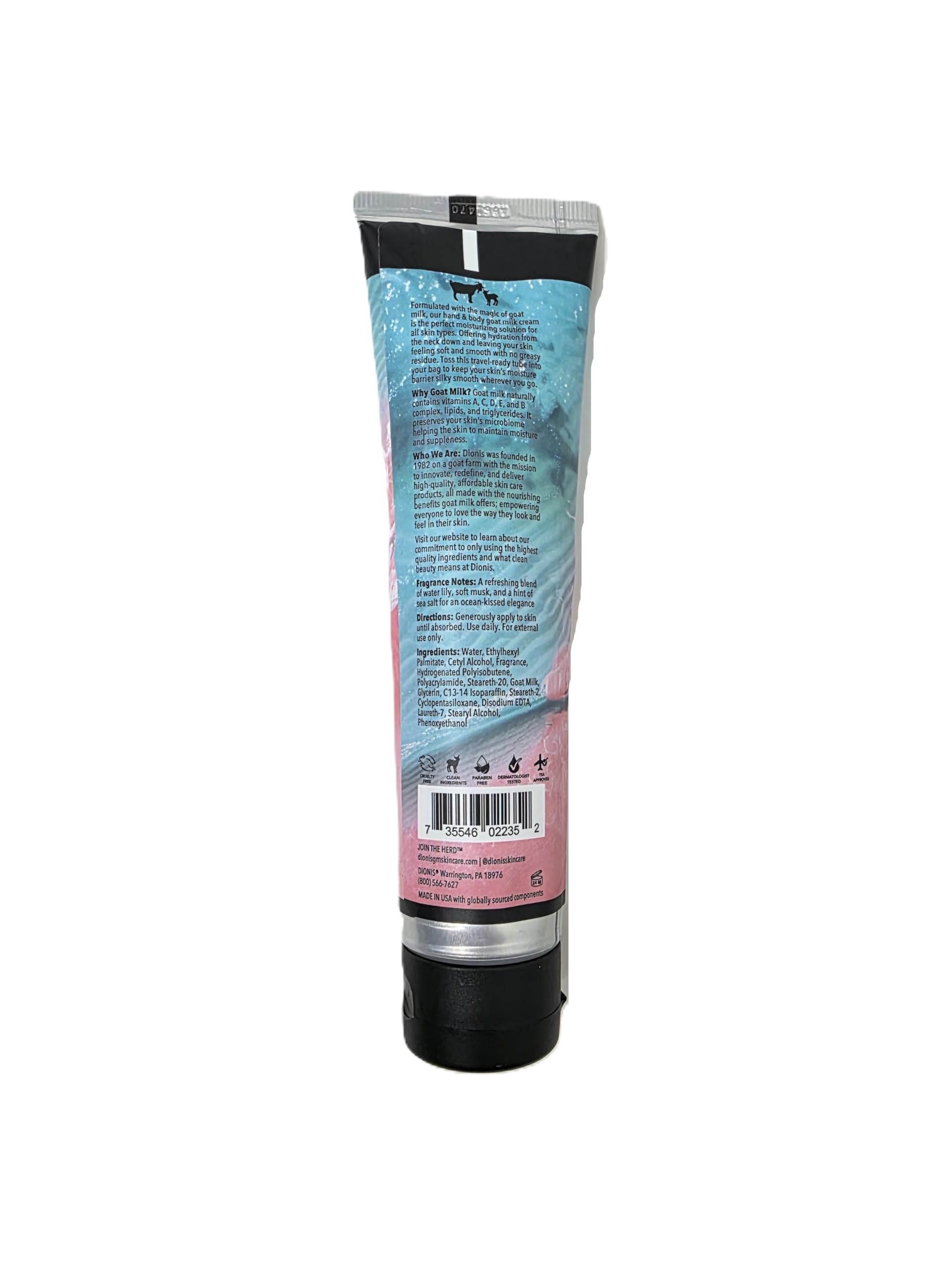 Dionis Water Love cream texture on skin highlights absorption and hydration