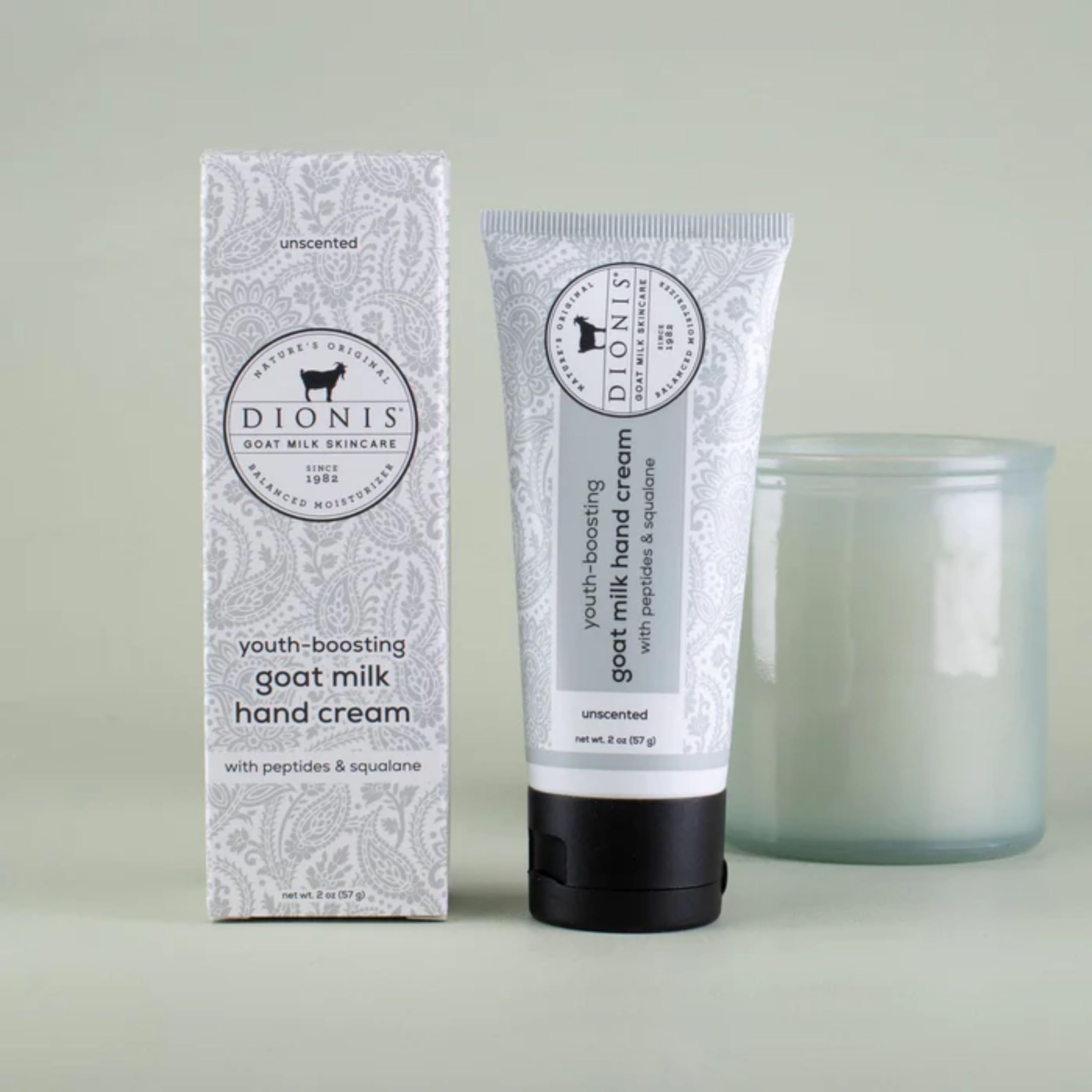 Dionis hand cream applied on hands showing smooth, moisturized feel.