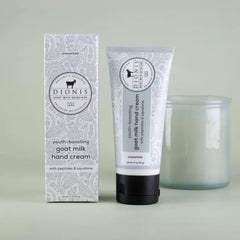Dionis hand cream applied on hands showing smooth, moisturized feel.