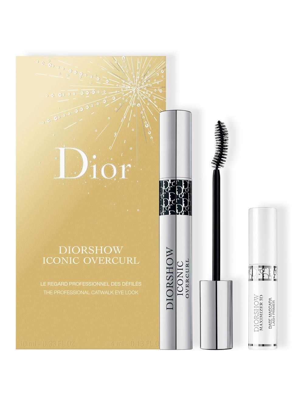 Dior Diorshow Iconic Over-Curl Mascara with 3D Maximizer primer delivers lift, length, and defined lashes.
