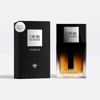 Dior Homme Parfum mini splash bottle, ideal for day or night wear and travel touch-ups.