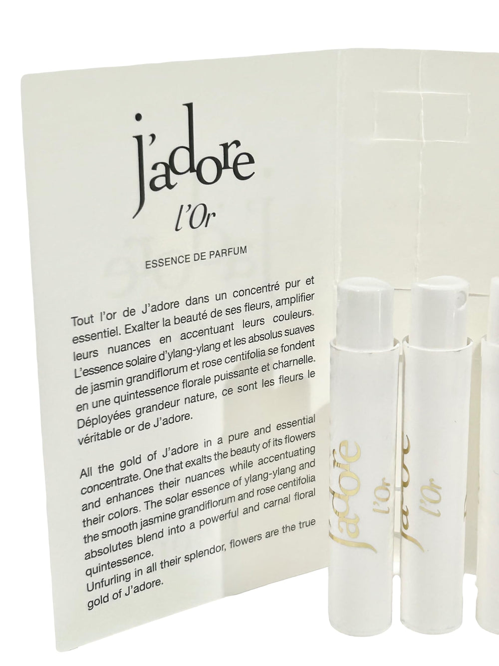 Dior J'adore L'Or mini scent collection shown in a travel-friendly display