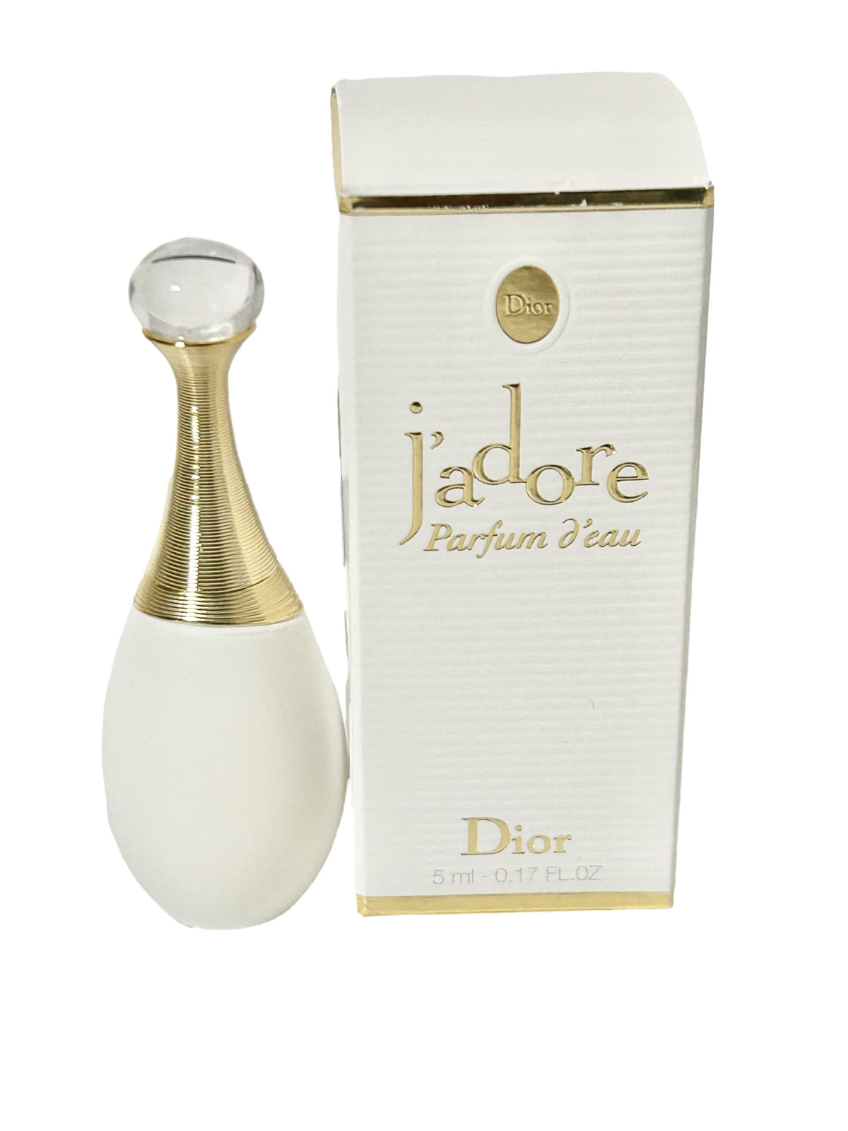 Dior J'adore Parfum d'eau mini dabber bottle for travel-ready fragrance touch-ups.