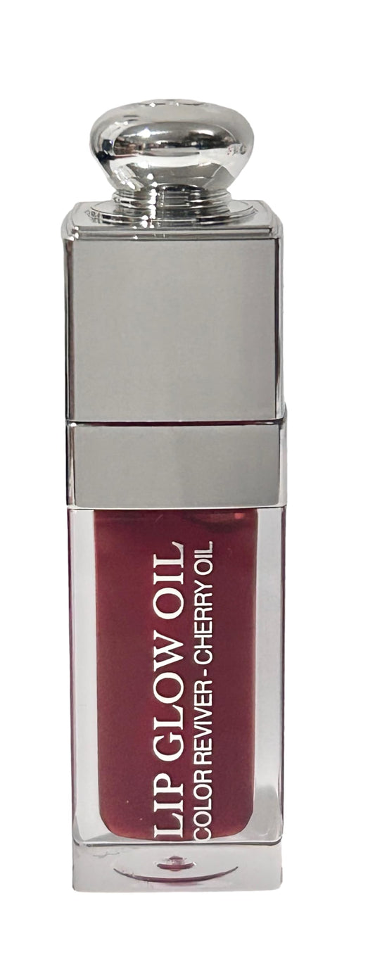 Dior Lip Glow Oil Color Reviver 062 Cherry Oil bottle for glossy hydration.