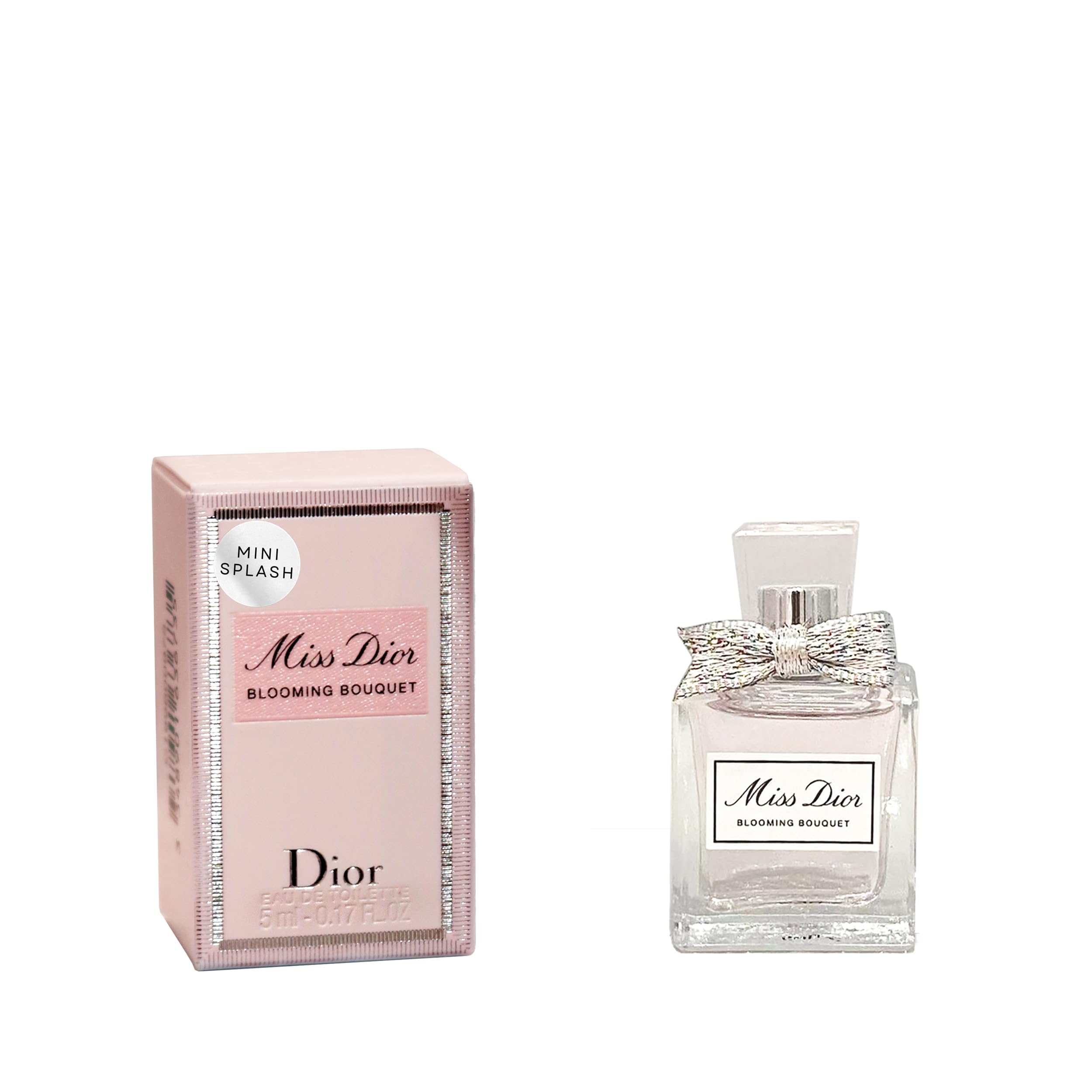 Miss Dior Blooming Bouquet splash bottle shown as a portable, elegant fragrance for daily wear.