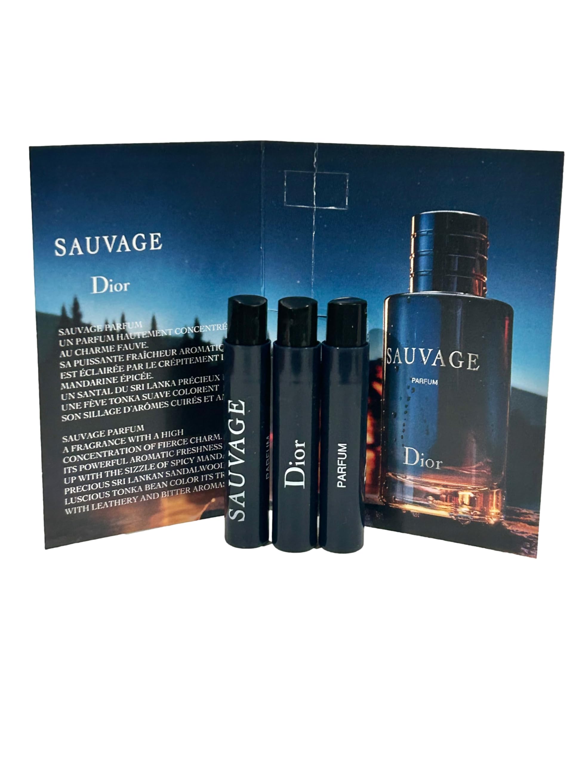 Dior Sauvage 1ml sample vial enables easy testing before purchase.