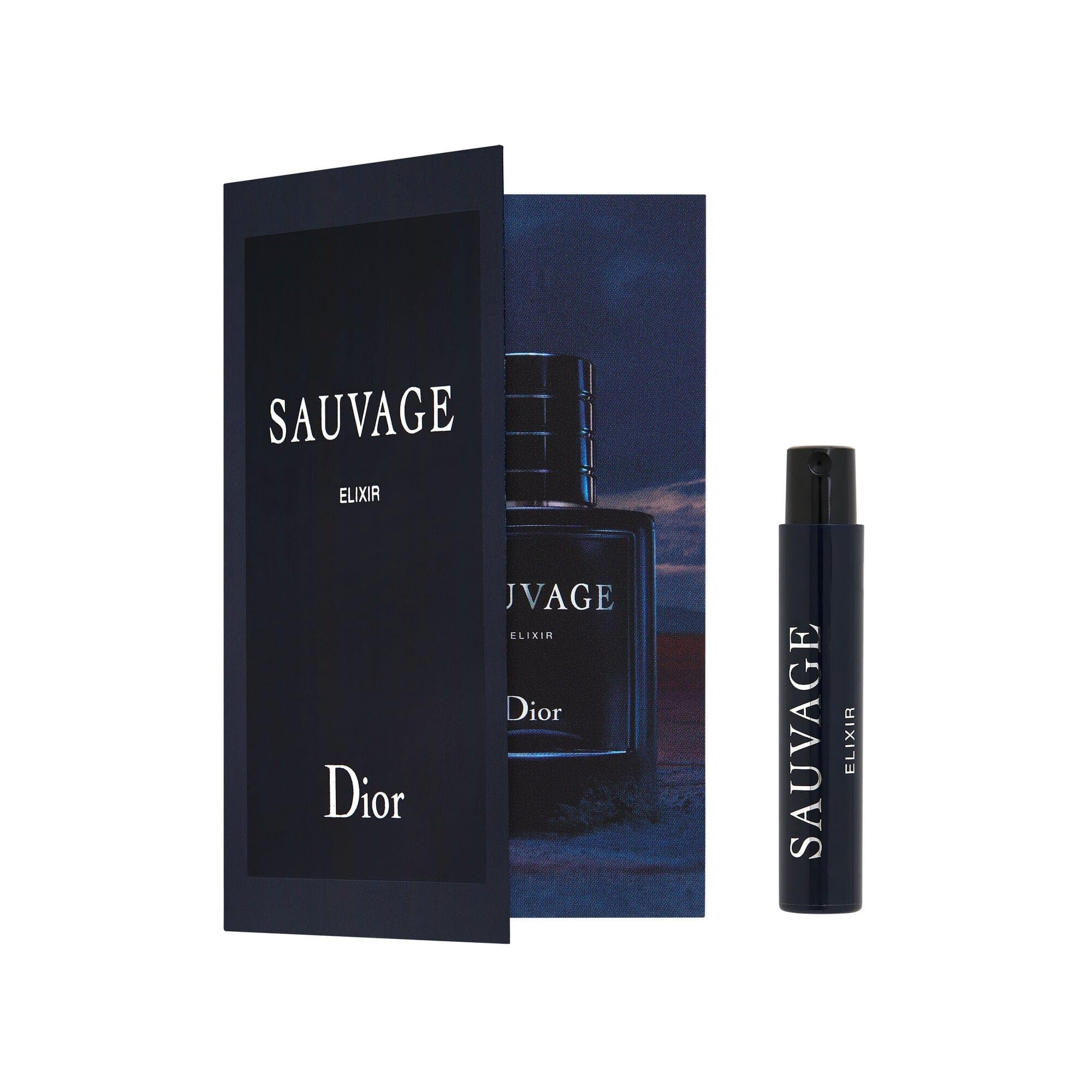 Dior Sauvage Elixir travel vial for on-the-go fragrance exploration and testing.