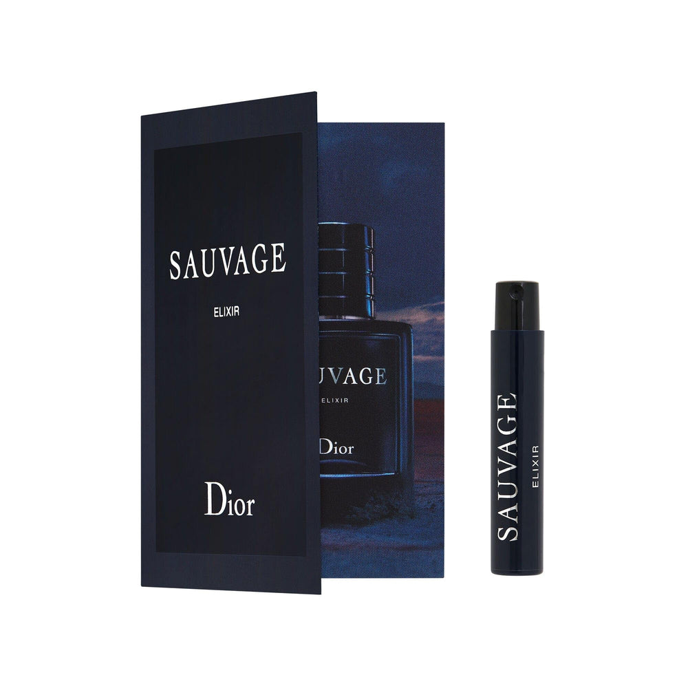 Dior Sauvage Elixir travel vial for on-the-go fragrance exploration and testing.