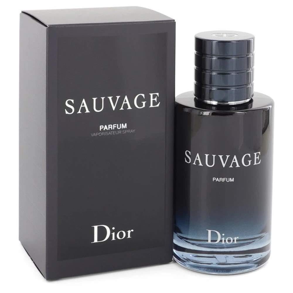 Dior Sauvage Parfum Spray 2 oz bottle closeup highlighting premium cap and sleek design