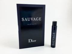 Dior Sauvage sample bottle close-up for on the go fragrance