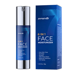 DIPSEVEN 6 in 1 cream bottle close-up for busy professionals and a quick routine.