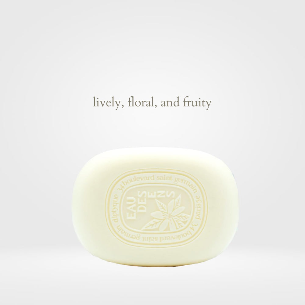 Diptyque Eau des Sens in a serene bathroom scene suggests spa-like ritual.
