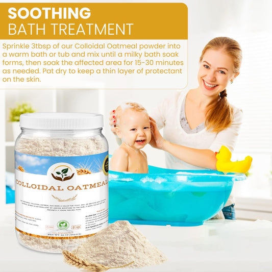 Dirty Treasures colloidal oatmeal bath tub in water ready for a soothing soak.