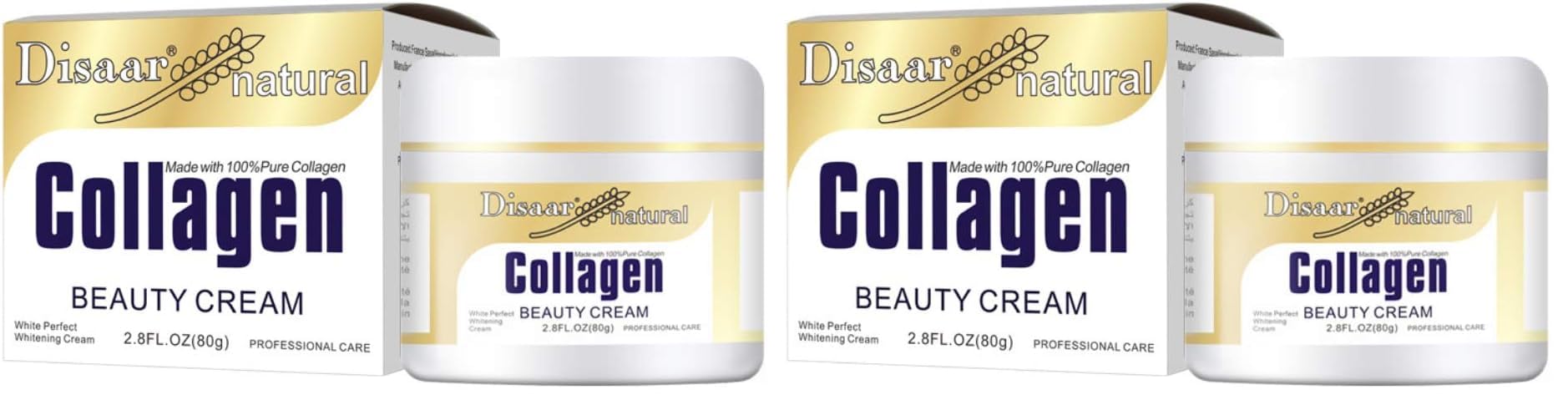 DISAAR Beauty Collagen Cream two-pack display highlighting hydration potential