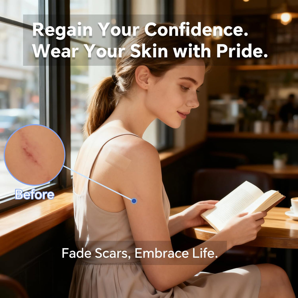 Discoliner silicone scar sheets color-matching option helps skin blend naturally.