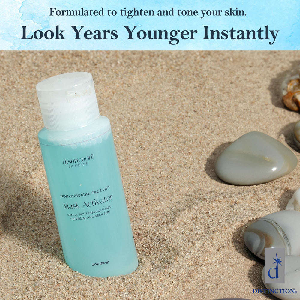 Distinction Face Mask Activator exfoliation action highlighting gentle AHA effects.
