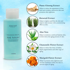 Distinction Face Mask Activator gel texture close-up showing quick-absorbing formula.