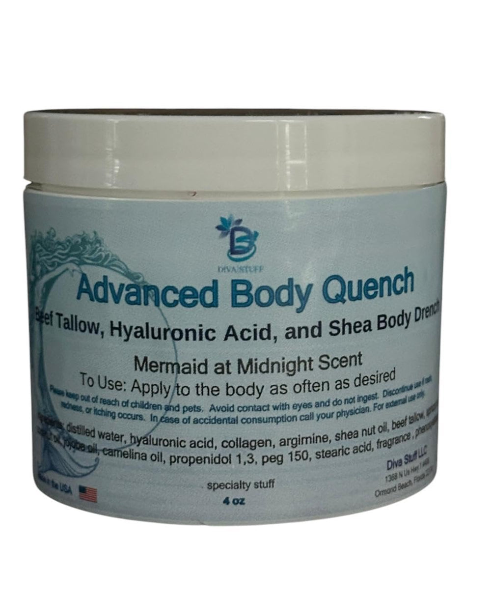 Diva Stuff Advanced Body Quench Mermaid at Midnight bottle hydrates dry skin quickly