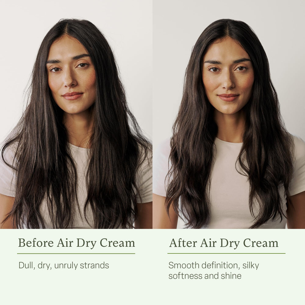 Hair after using Divi Air Dry Cream with soft, natural texture.