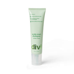 Divi Clarifying Scalp Reset Shampoo bottle highlighting deep cleansing for buildup removal