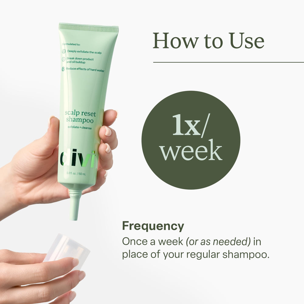 Divi shampoo with minerals being neutralized against hard water