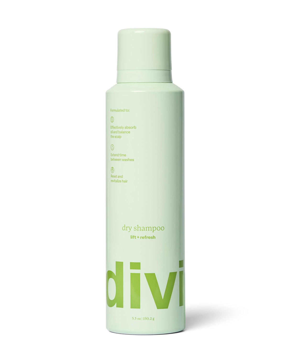 Divi Dry Shampoo Spray bottle for quick refresh and oil absorption.