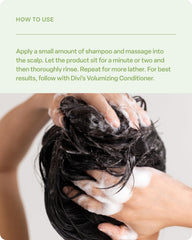 Hair ready for styling with heat protection from Divi leave-in conditioner.