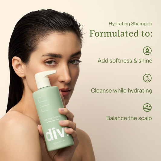 Divi Hydrating Conditioner bottle, smooth conditioning for frizz control and nourishment.
