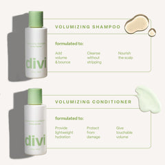 Divi Mini Volume Shampoo foamy lather in hand ready to cleanse