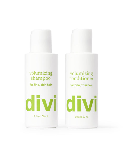 Divi Mini Volumizing Conditioner tube front promises weightless hydration