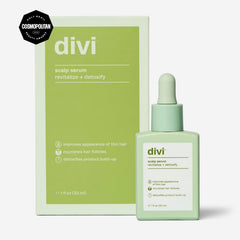 Divi Scalp Serum in hand ready for targeted scalp treatment.