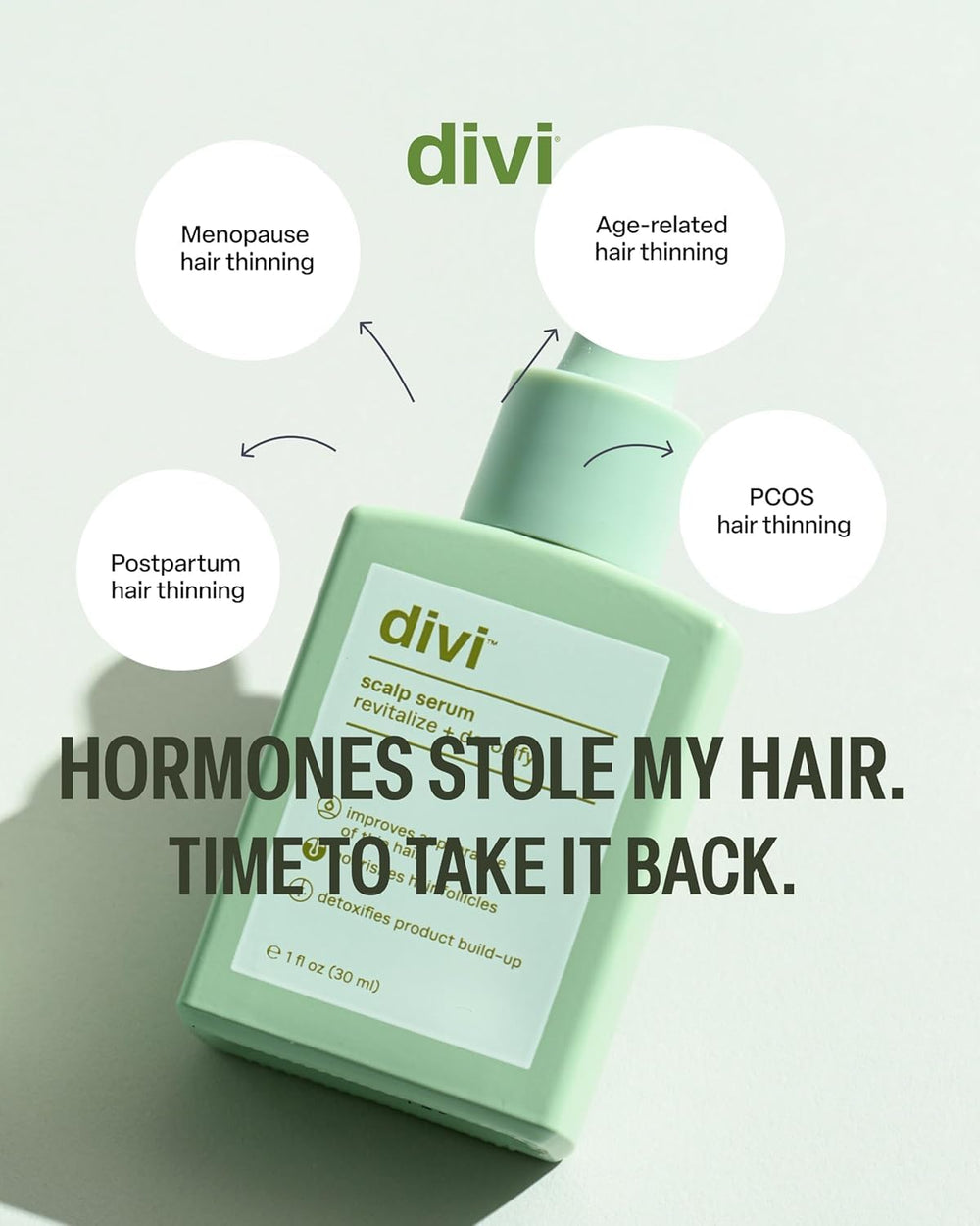 Divi Scalp Serum applying to scalp for targeted nourishment.