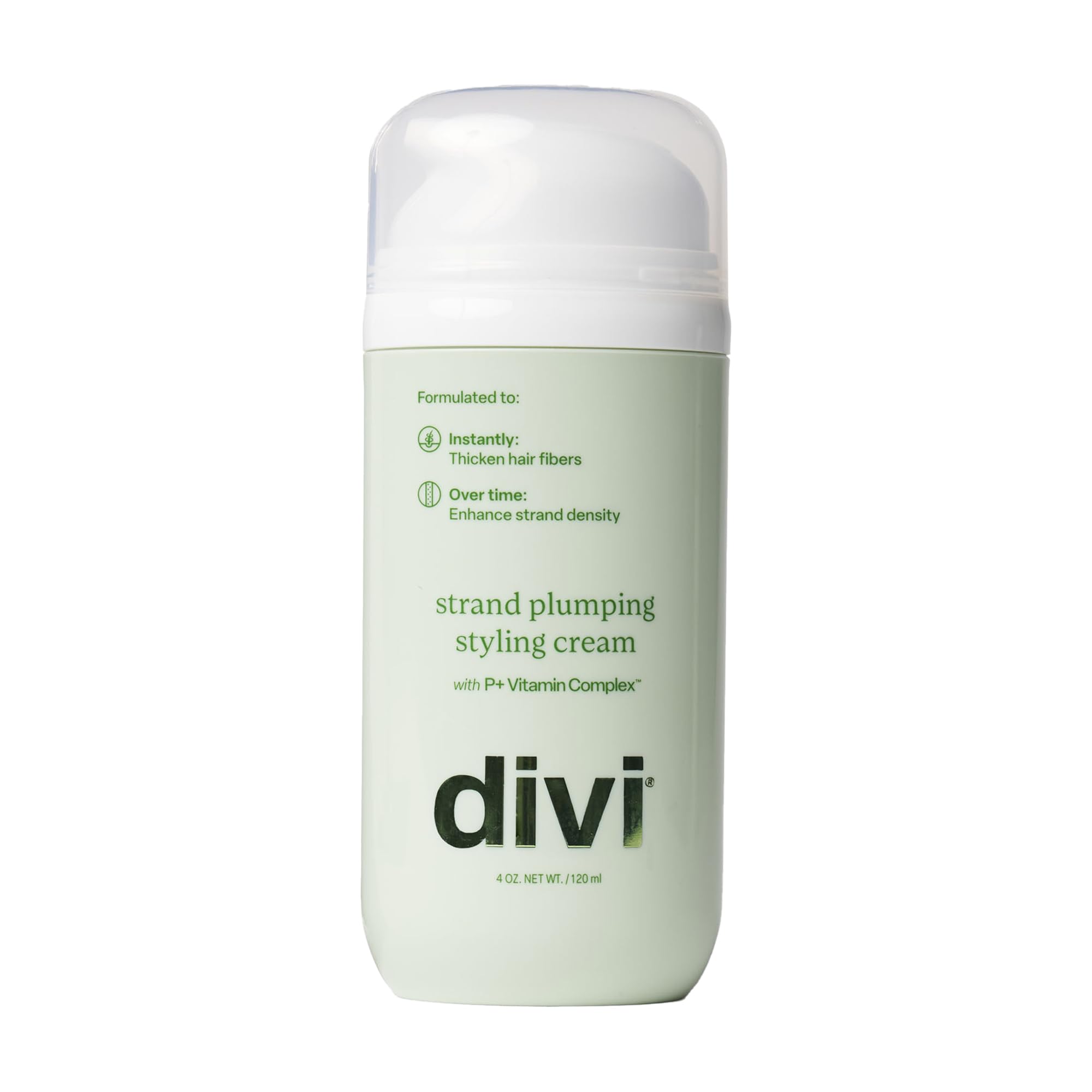Divi Strand Styling Cream bottle promotes instant volume and smooth finish.