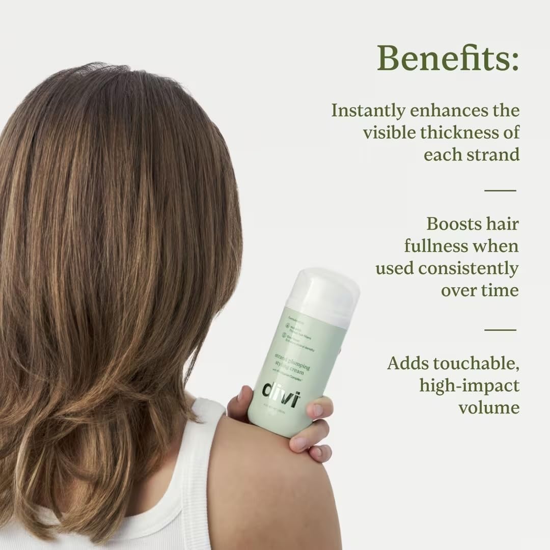 Pump bottle of Divi Strand Styling Cream enables easy, controlled application.