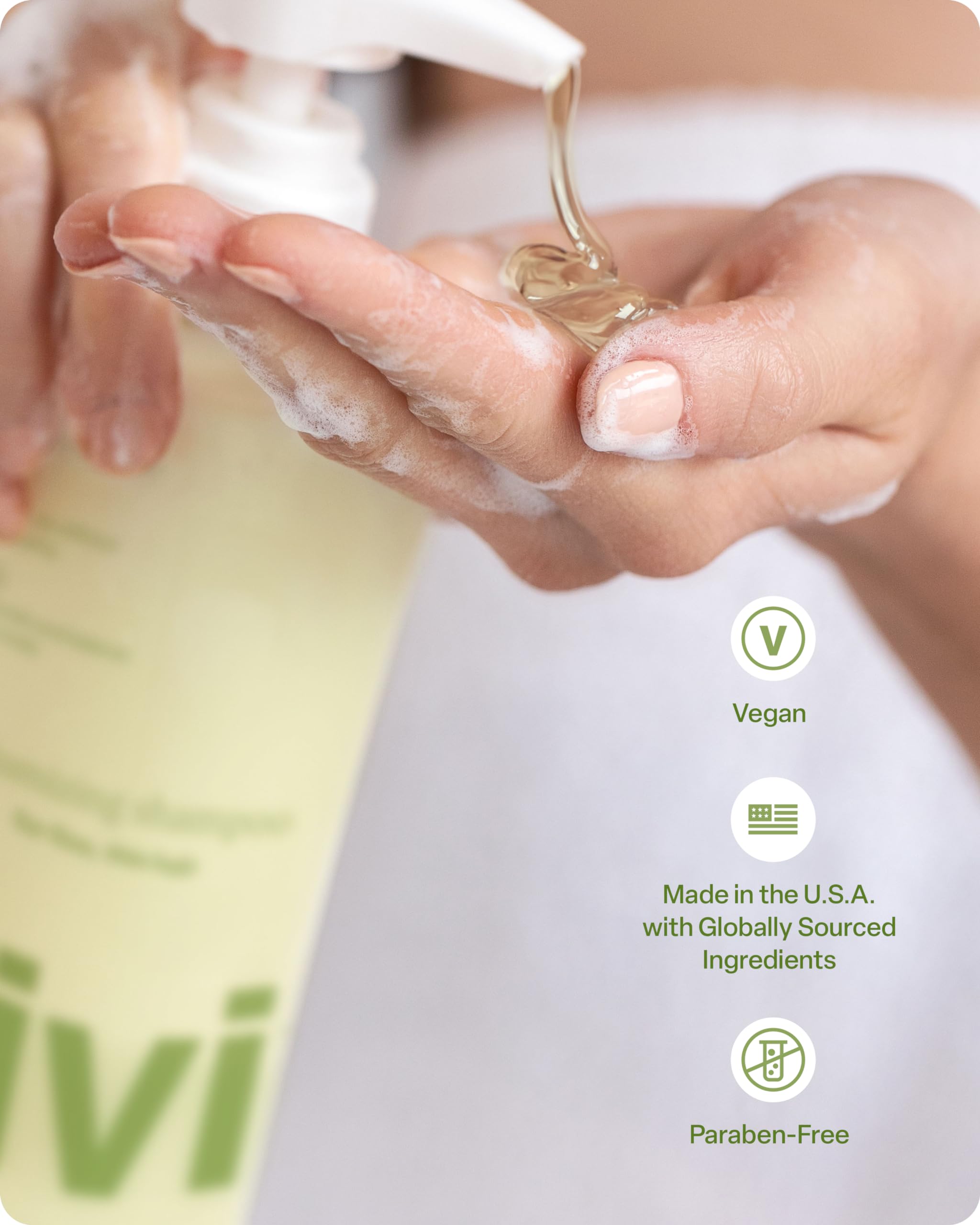 Divi Volumizing Shampoo color-safe reassurance for color-treated hair.